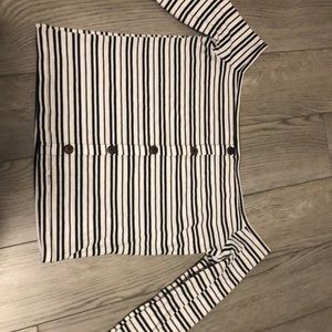 Striped off the shoulder top